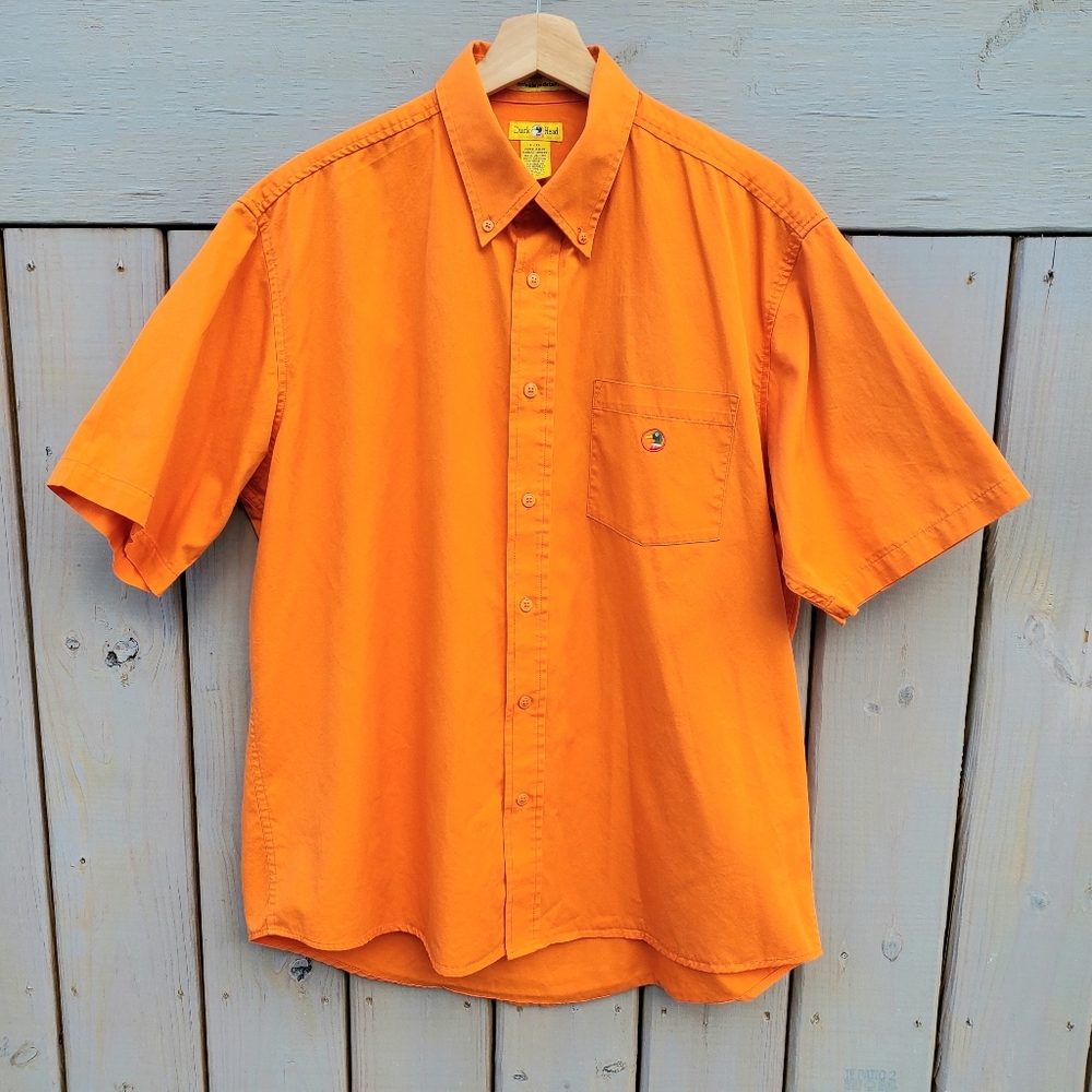 Duck Head Bright Orange Casual Button Down Shirt